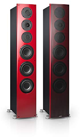Nubert nuVero 110 | Rot/Schwarzes Standlautsprecherpaar | 2 Stück High End Standlautsprecher | Lautsprecher für Stereo | HiFi Qualität auf höchstem Niveau | Passiv Standboxen 3 Wegen Made in Germany