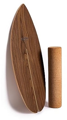 WAHU Balance Board - einzigartiges Board inkl. Rolle und Rocker Shape - Surf - Gleichgewichtstraining für Kinder und Erwachsene - Balance Board 100% Echtholz