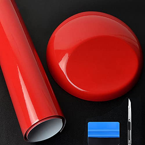 NewL Film Vinyle Rouge Brillant Auto-adhésif à libération d'air – Convient pour Une Utilisation Automobile en extérieur