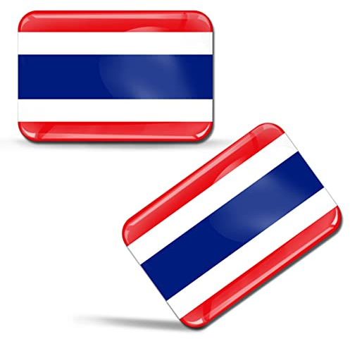 SkinoEu® 2 x 3D Aufkleber Thailand Flagge Thailändische Fahne F 208