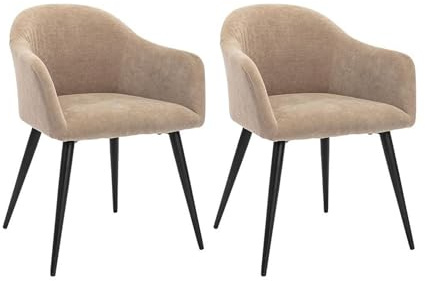 Vente-unique - Stuhl 2er-Set Bibo - Polyester - beige