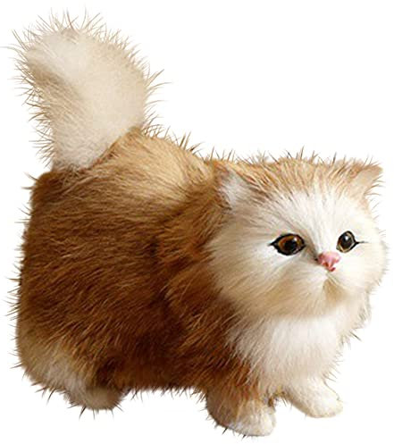 Kuscheltier Stehende Katze Spielzeug Kaisers تُ Conrad Geschenk, Realistische Lebensechte Puppe für Kinder, Pelzige Plüschkatze, 12cmx12cmx6cm