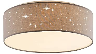 Lindby LED Deckenleuchte Ellamina (Modern) in Alu aus Textil (1 flammig,) - Lampe Deckenlampe Wohnzimmerleuchte