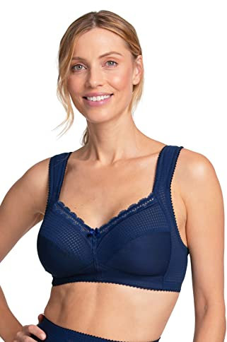 Miss Mary of Sweden Diamond Womens Full Cup Supportive Non-Wired Bra 40E Dark Blue