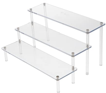 predolo Action Figuren Acryl Regal Leiter Schritt Regal Display Ständer Display Ständer Organizer für Brillen, Geldbörsen, Kosmetika, 27x15cm