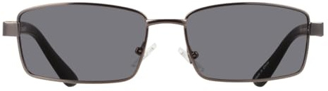 I-Sential Rectangle Reading Sunglasses Gunmetal Grey & Black Spring Temples Mens Womens UV400 Sun Readers Tinted Glasses & Case