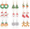 YADOCA 9 Paare Weihnachten Ohrringe Set für Damen Mädchen Weihnachten Ohrstecker Schneemann Weihnachtsmann Glocken Kranz Weihnachtsbaum Schneeflocke Hängend Ohrringe Weihnachtsschmuck