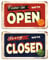GEEKBEAR Cartello aperto chiuso (04. timbro vintage),All in One Package,Will Return or Will Be Right Back Sign,Cartello con scritta Come In Were Open or Sorry Were Closed Sign