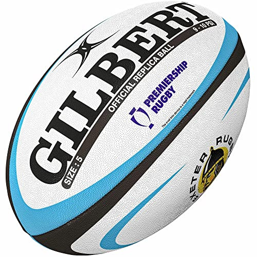Gilbert Exeter Rugby chiefs replica rugby ball Mini [white/sky]