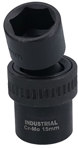 15mm 3/8in Drive Universal Swivel Wobble Metric Impact Shallow Socket