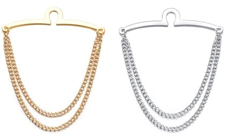 RunootPR Krawattenkette Gold Silber Set Krawattennadel Personalisiert für Herren Schmuck Geschenk