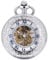 ManChDa Unisex Taschenuhr Mit Kette Analog Handaufzug Antik Skelett Lupe Taschenuhren Für Herren Mechanische Vintage Taschenuhr Handaufzug Herren Silber Taschen Uhr
