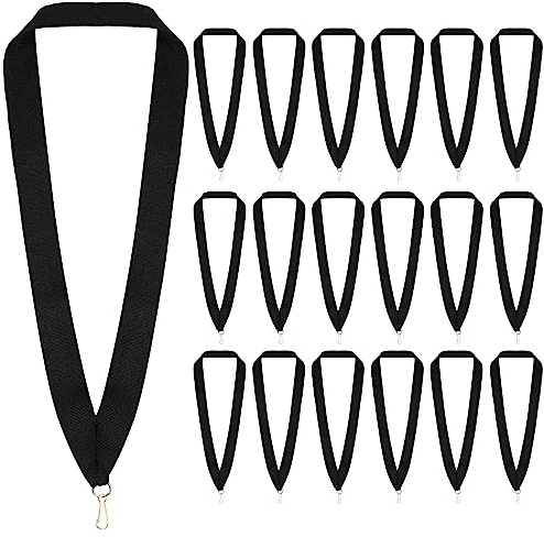 Lot de 50 Rubans de Médaille, Ruban de Cou avec Clips à Pression Médailles de Récompense avec Ruban de Cou Lanière de Médaille pour Compétitions Fête de Réunion Sportive (Noir)