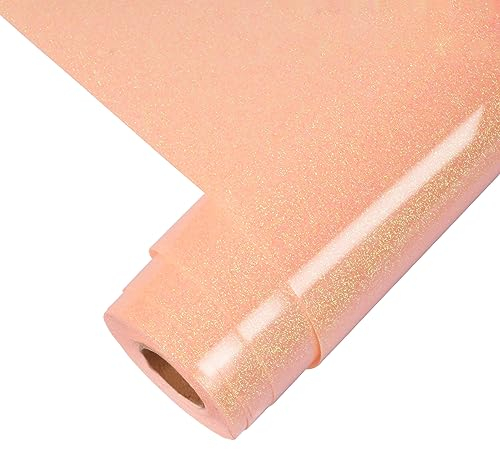 TORC Blush Glitter HTV Heat Transfer Vinyl Large Roll 12 inch x 20 ft Sparkly Iron on Vinyl for T Shirts Crafts