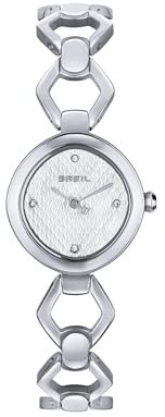 Breil Uhr Damen Flake Ziffernblatt Weiss Bewegung NUR Zeit Quartz e Bracelet Stahl Silber TW2027