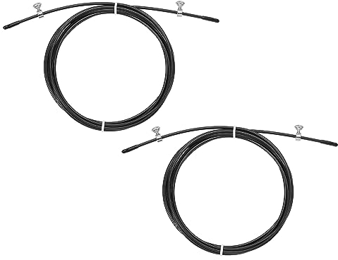 PATIKIL 10 pies Velocidad Salto Cuerda Reemplazo Cable, 2 Paquete 2.5 mm Profesional Salto Cuerda Acero Alambre Reemplazar por Alta Velocidad Salto Cuerdas, Negro
