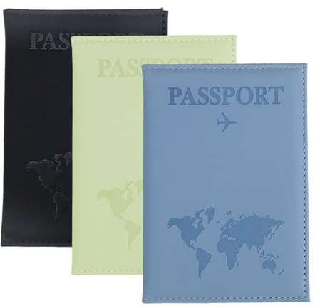 3 Pezzi Custodia Passaporto, HASLED Portapassassaporto, PU Pelle Cover Passaporto, Accessori da Viaggio per Uomo e Donna per Riporre Passaporti, Carte di Credito