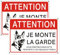 Upifen 2pcs Panneau Attention au Chien Aluminium Réfléchissant 250×180MM,Panneau Je Monte La Garde Métallique Résistant aux Intempéries, Imperméable et Résistant aux UV