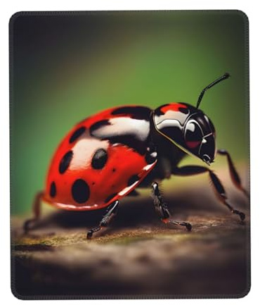 Tapis de souris de jeu polyvalent coccinelle rouge, avec motif imprimé unique pour ordinateurs et ordinateurs portables, bureau et jeux