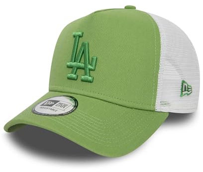 New Era Gorra de camionero ajustable, Los Angeles Dodgers, color lima, talla única