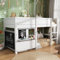 BTM Children's Bed, Household Bed with 2 Blackboards for Scrawling, Wooden Bunk Bed for Kids with Small Shelf, 90 * 190cm