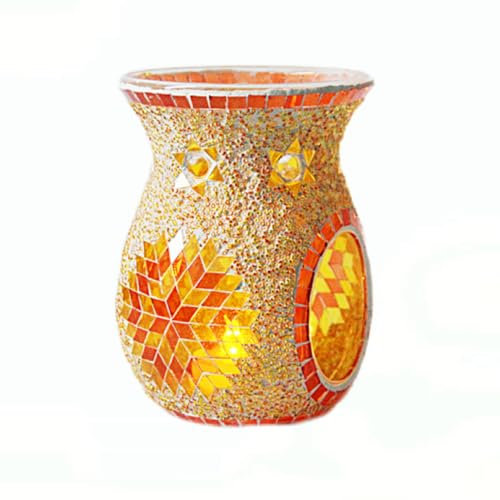 Duftlampe für ätherische Öle, Mosaikglas, Wachsschmelzbrenner, Aromatherapie, Aroma-Diffusor, Teelichthalter, Heimdekoration für Tischdekoration, Weihnachtsdekoration, Einweihungsgeschenk