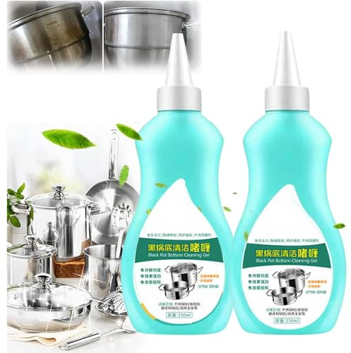 1/2/3Pcs Magic Gel Cleaner for Pots and Pans,150ml Black Pot Bottom Cleaning Gel,Gel Cleaner For Cookware Bottom, Cleaner for Bottom of Pots and Pans,Kitchen Rust Remover Polishing Cleaner