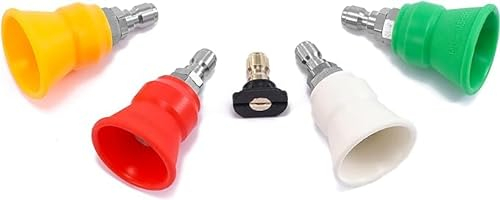 Pressure Washer Nozzle Guard, Power Washer Nozzle Tips with Protector Holder, 5 Pressure Washing Tips with 1/4 Quick Connect, Orifice 3.0