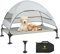 Hundeliege mit Dach,Erhöhtes Hundebett mit Stabile Anti Rutsch Füße,Breiterer Schatten Hundeliege Outdoor,Wasserfest Hundebett mit Dach Grosse Hunde Camping Indoor & Outdoor