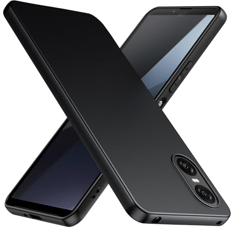 TesRank Sony Xperia 10 VI Hülle, Matte Oberfläche Soft Hüllen [Ultra Dünn] [Kratzfest] TPU Schutzhülle Case Weiche Handyhülle für Sony Xperia 10 VI 5G-Schwarz