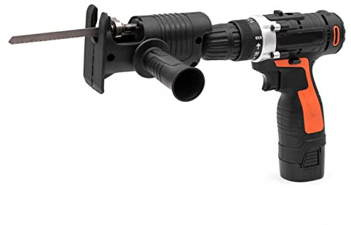 Fyearfly Universalsäge, Elektrische Bohrmaschine Modifizierte werkzeuglos verstellbarer Sägeschuh für Akku-Bohrmaschine mit Klingen Dreiecksgriff für Metall-Holz-Schneide-Stichsägen