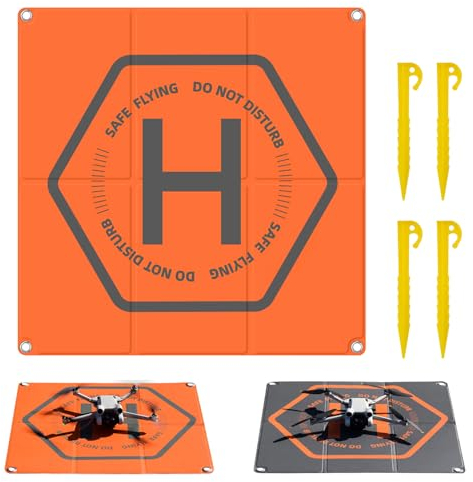 Bocguy Universeller Landeplatz Drohne, 50cm x 50cm Doppelseitiges PU Drohnen Landeplatz Faltbar Wasserdicht & Schmutzabweisend, Landepad Drohne für DJI Mini/Air/Mavic/Avata/FPV/Phantom/Inspire Serie