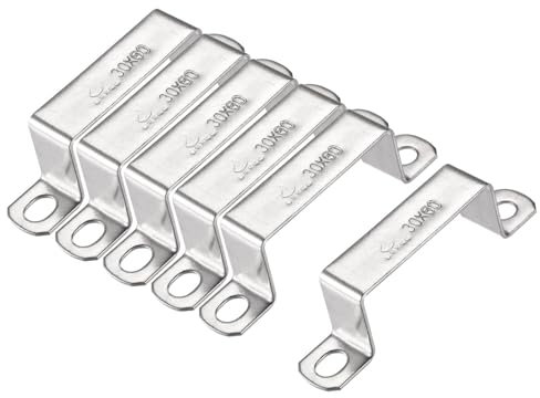 MACHSWON 28 x 62mm U Shaped Strut Connector Bracket 304 Stainless Steel Square Pipe Clamp for Door Closed Bar Holder 6pcs