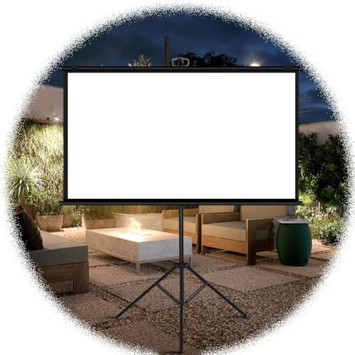 IMUNKT 72 Zoll 60 Zoll Outdoor Projektionswand Mit Ständer, Tragbare Mobile Beamer Leinwand, HD 16:9, Verstellbare Leinwand Für Heimkino, Hinterhof, Einfache Installation(60in-4:3)