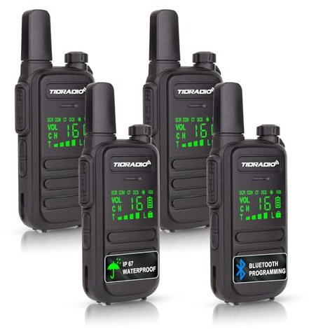 Walkie Talkies Waterproof IP67 TDRADIO TD-M11, Walkie Talkies for Adults Long Range with Wireless Programming Frequency Copy LED Display VOX 16CH Two Way Radio for Outdoor Activity,2 Way Radio-4Pack