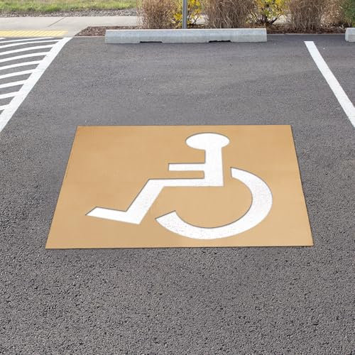 Pochoir pour Handicap pour Stationnement, 80x64cm Pochoir de Stationnement Réutilisable Panneaux pour Handicapés pour Parking Pochoirs de Trottoir pour Peinture