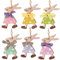 BOFUNX 12 Stücke Ostern Holz Anhänger Osterhase Hängende Deko Ostern Holzdeko Hängende Ornament Geschenk Anhänger