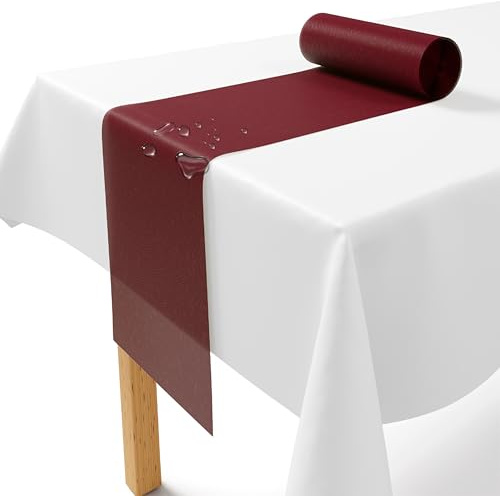 Vlies Tischläufer Bordeaux [30cm x 25m] - Einweg Tischband als edle Tischläufer Tischdeko für Hochzeit, Kommunion, Taufe, Geburtstag, Weihnachten und Biertisch Feste