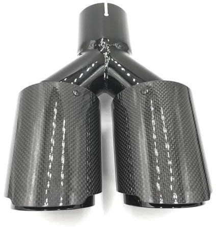 Auto Marmitta Tubo Scarico Per Auto Punta Scarico 1 Pz 89MM Fuori Car Styling Universale Vernice Nera Punta Scarico Tubo Marmitta In Fibra Di Carbonio