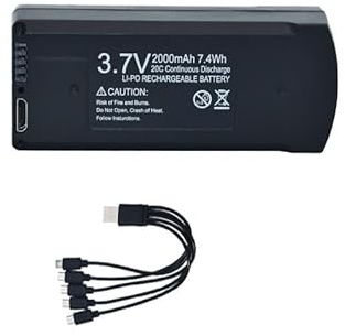 2Pcs V168 Pro Max 7.4V 3000mAh Lipo Battery Suitable For V168 V198 GPS 8K 3.7V 2000mAh Drone Charging Backup Battery(3.7V-2Pcs-5in1 USB)