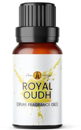 Aroma Energy Royal Oudh Fragrance Oil for Diffusers, 10ml | For candle making, perfume oil, wax melts, soap, bath bombs, potpourri & slime, concentrated scent, Vegan, UK made