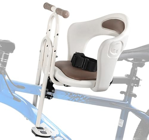 Kleinkind-Fahrradsitz, Kinder-Fahrradsitz, verdicktes Komfortkissen, sicher für Babys, mit Handlauf, Sicherheitsgurten und Pedal, verstellbar, geeignet für Mädchen und Jungen von 6–36 Monaten, Weiß