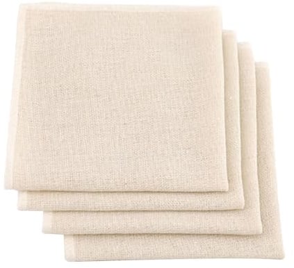 4 piezas de estamina alimentaria de algodón sin blanquear, 50 x 50 cm gasa alimentaria ultra fina lavable, paño de queso, anticalor, para filtrar jugo, té, especias