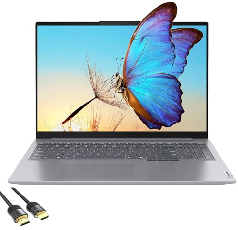 Lenovo ThinkBook 16 Gen 7 Business Laptop, 16 IPS WUXGA Display, AMD Ryzen 5 7533HS, 64GB DDR5 RAM, 2TB SSD, Ethernet RJ-45, FP Reader, Copilot+ PC, PDG HDMI Cable, US Version KB, Windows 11 Pro