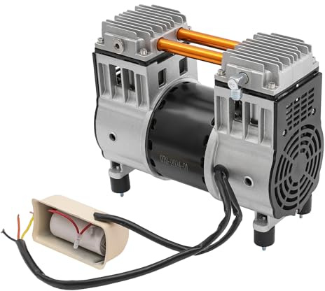 Testa del compressore d'aria 980 W, 90 l/min, compressore silenzioso, con 2 silenziatori, motore in rame 1380 giri/min, testa della pompa silenziosa, basso rumore per officina riparazione auto
