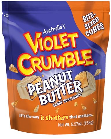 Violet Crumble Peanut Butter Chunks – Honeycomb Toffee Pieces with Creamy Peanut Butter, Made in Australia – Perfect for Snacking, Toppings & Candy Mixes