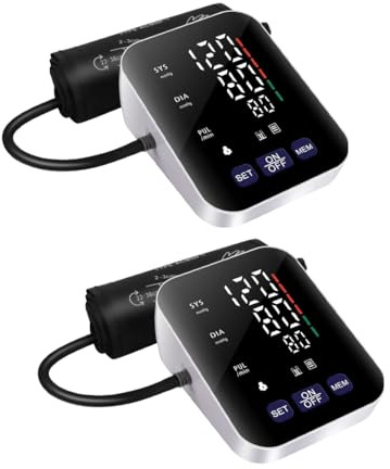 Blutdruckmessgerät V8 Ultra - Blutdruckmessgerät Oberarm mit Hochauflösender LED - Anzeige, geeignet für Oberarmumfänge 22-42 CM, Speicherung für 2 Benutzer, AA - Batterie