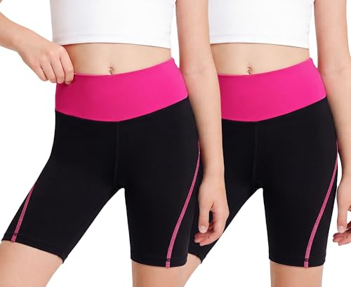 Baogaier Nina Shorts Pantalones Cortos Leggings, Pack de 2, para 10-11 Años