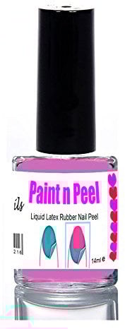 Nail Paint & Peel Off pre polish varnish Liquid Nails Art Tape fuschia pink Latex Rubber