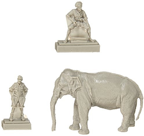 CMK F72327 Figuren Mechanic of India WWII with Mahout (2 fig.+Elephant), Weiß